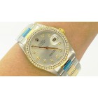 Rolex Datejust Yellow Gold Diamond Bezel Rhodium Dial 36mm Automatic Watch
